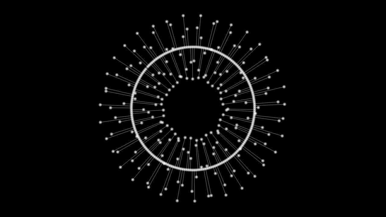 Abstract rotating digital eye Iris pulsing in 3D circular symmetry overlay