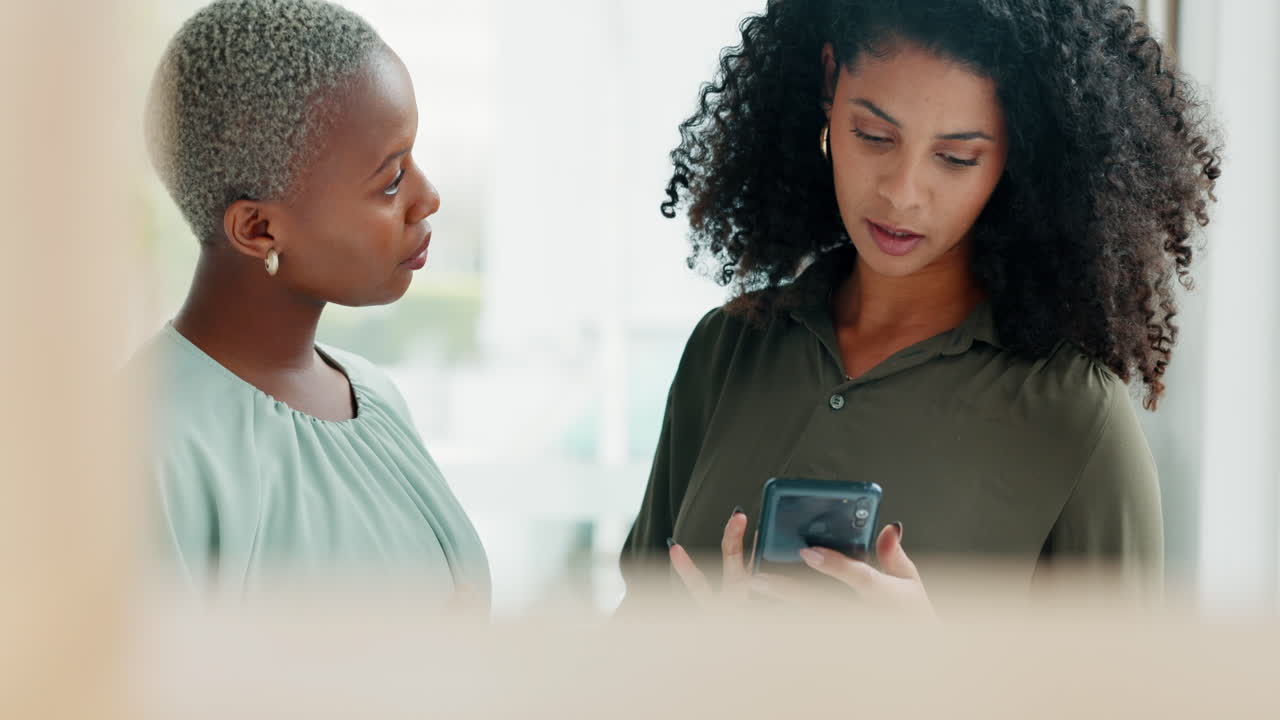 Business women, phone and planning a strategy