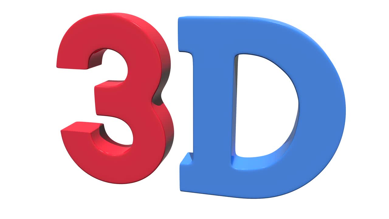 icono de logotipo de texto de signo 3d en colores rojo y azul aislado en fondo blanco. disponible en imágenes de renderización de video 4k fullhd y hd.