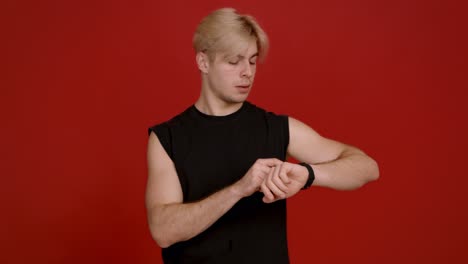 man checking his watch