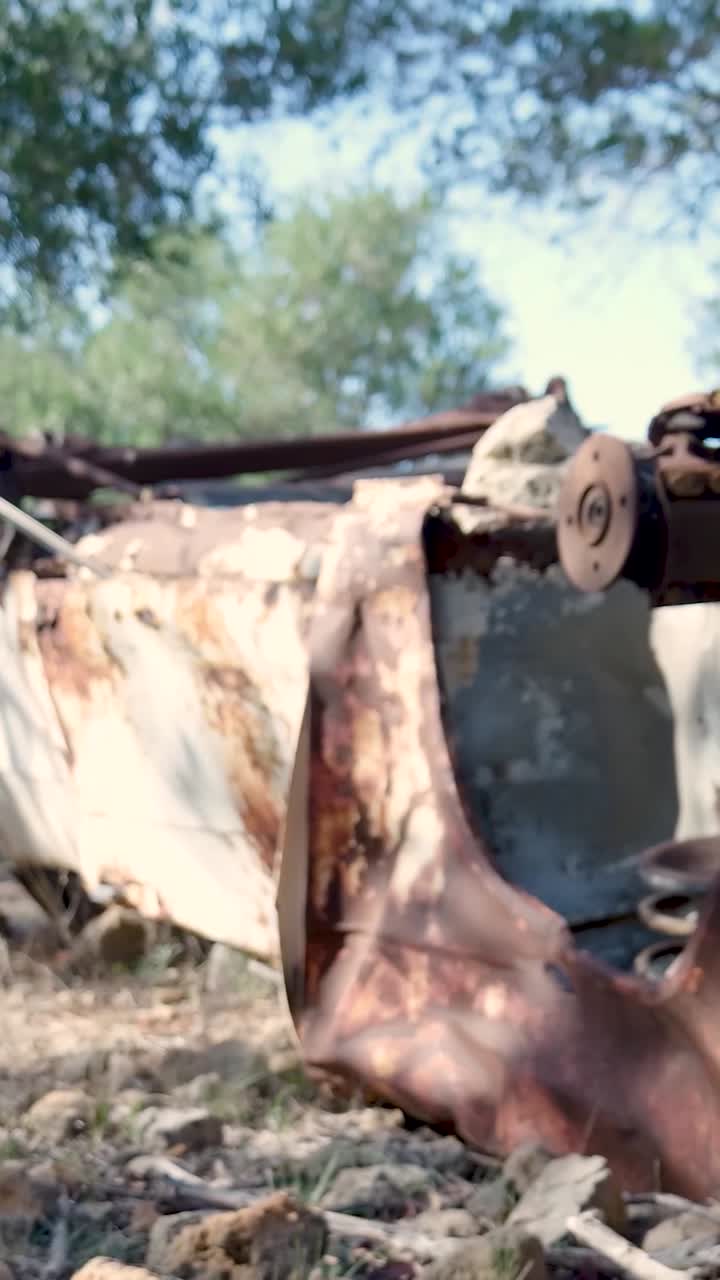 Rusty Abandoned Car in the Woods