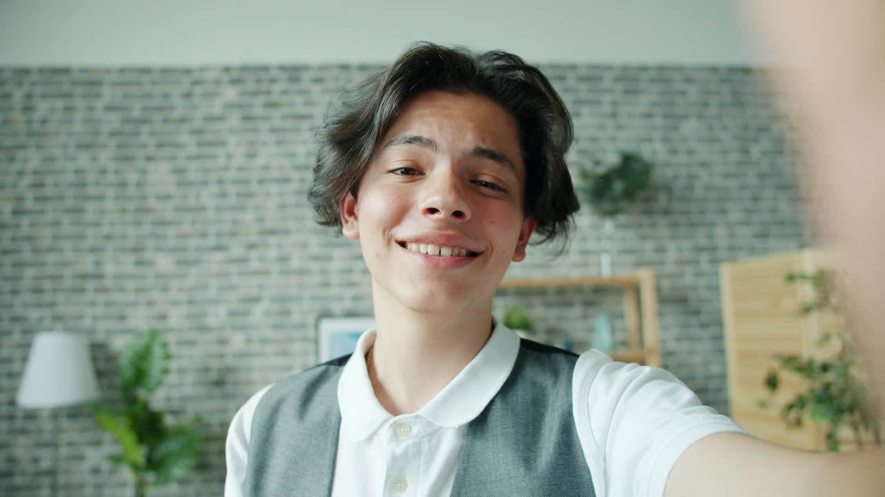 Teenager taking a selfie