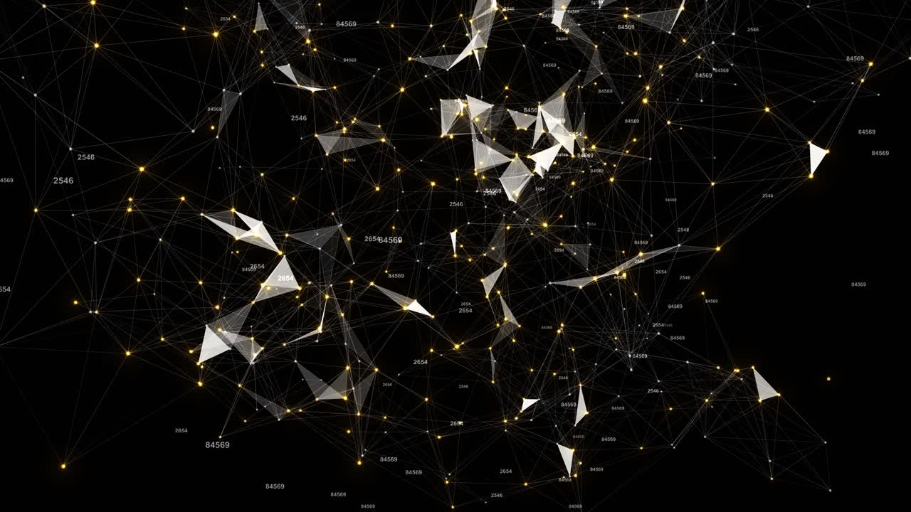 Rete poligonale, tecnologia digitale, connessione di rete, scienza astratta del plesso, connessioni, cablaggio