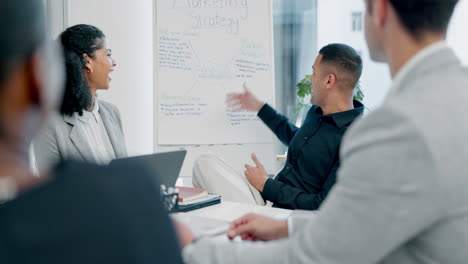 coaching, leadership and man with business people