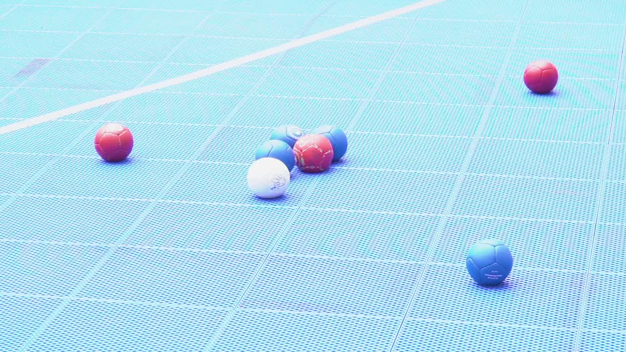 패럴림픽 보치아 게임 클로즈업