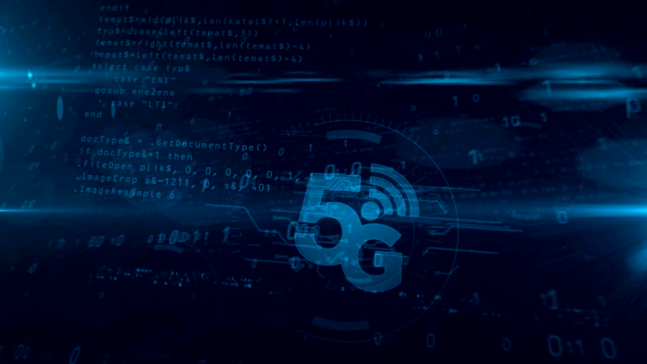símbolo de la red de comunicaciones móviles 5g abstracto en bucle
