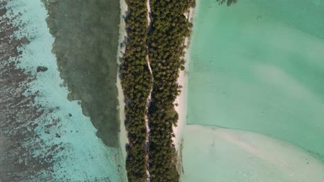 Flight-on-an-island-on-a-sandy-spit-washed-from-both-sides-by-stunning-turquoise-water