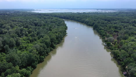 stunning wide tisza river in hungary
