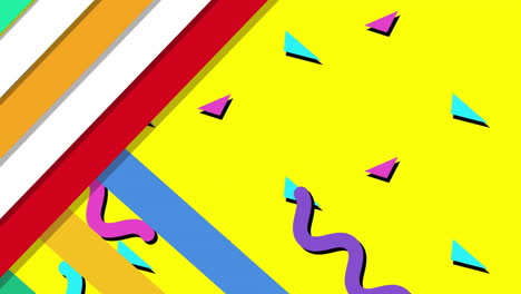 animation of vibrant lines pattern over yellow background