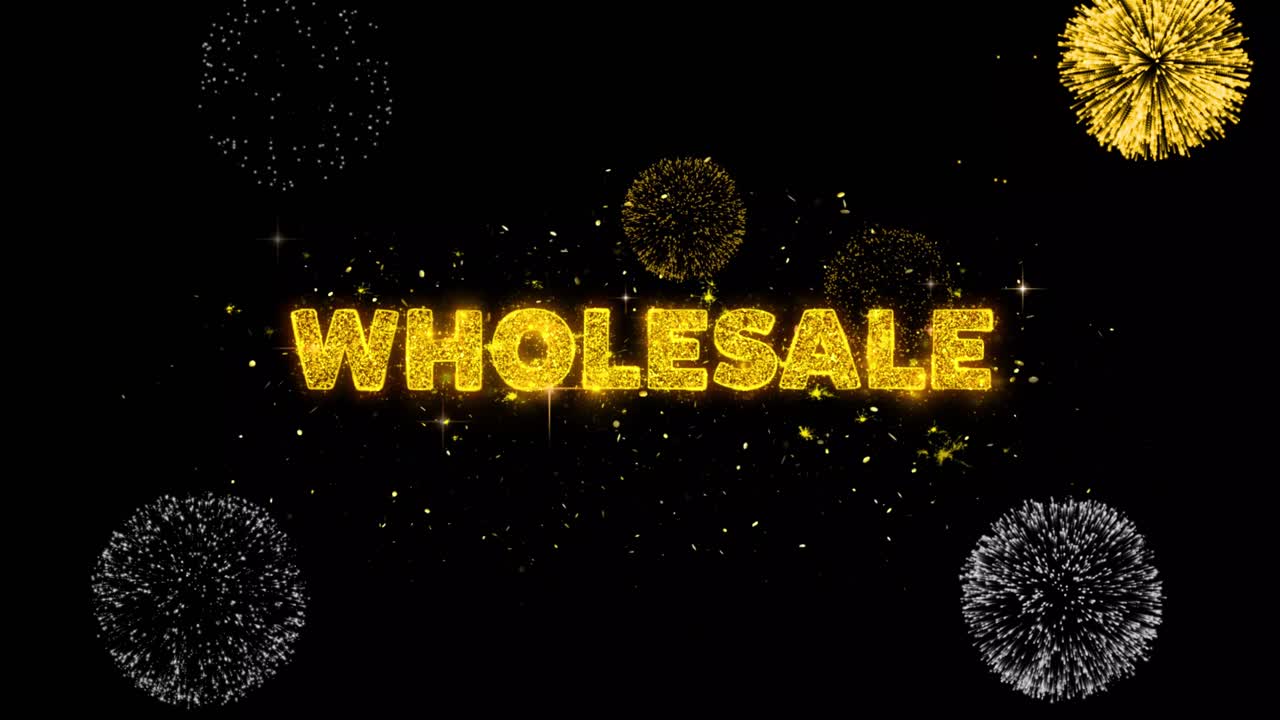 Wholesale text reveal on glitter golden particles firework sale discount price off deals offer