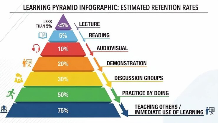 Learning Pyramid Infographic: Effective Learning Methods
