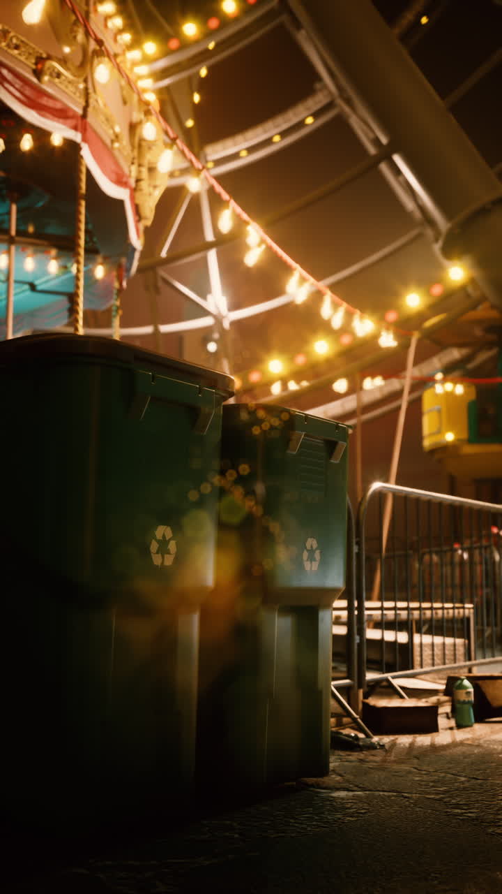 밤 에 페리스  과 쓰레기통 의 전망