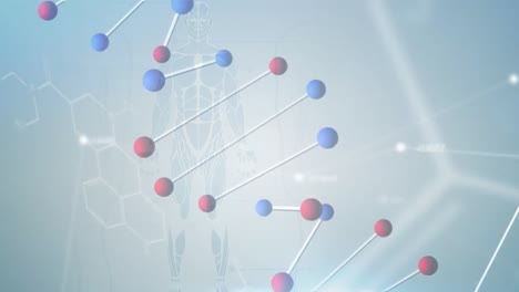 animation of dna strand spinning over data processing