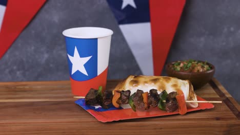 chile fiestas patrias chilean flag anniversary national day anticuchos wine empanada