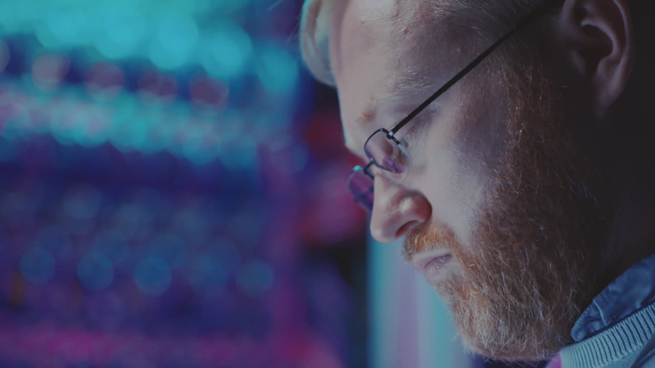 IT Professional Working in a Server Room