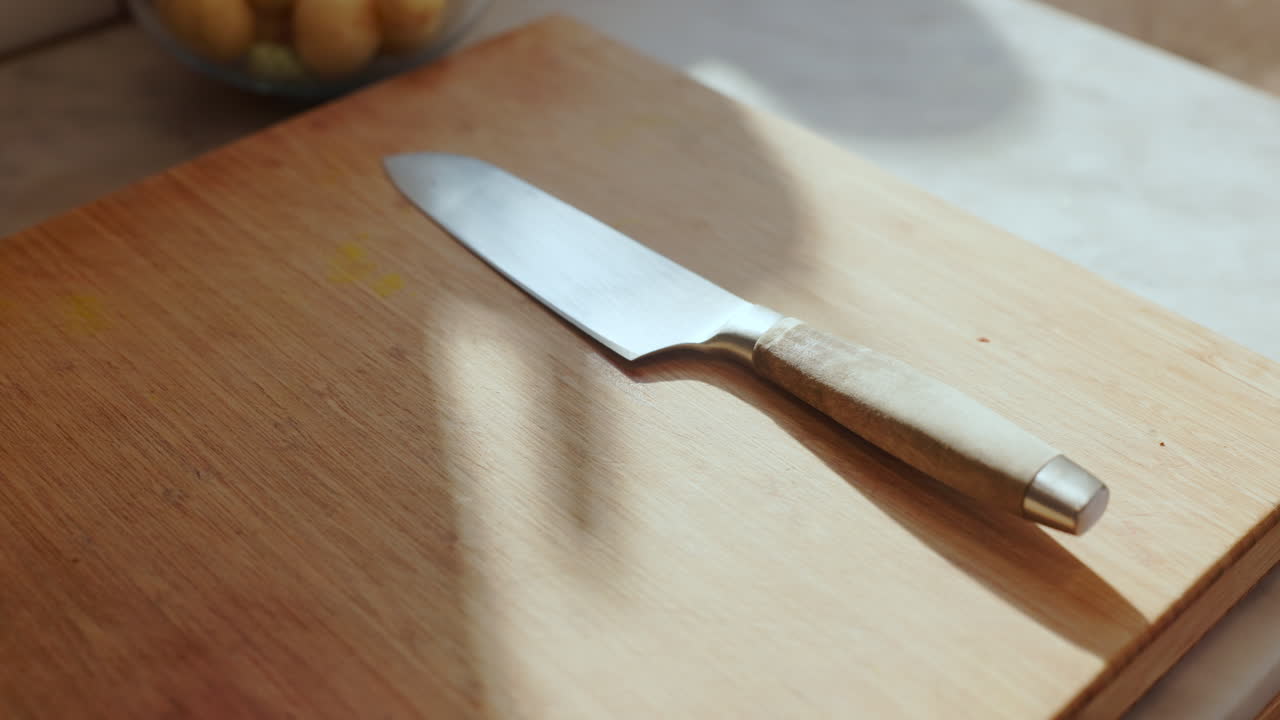 Knife on a cutting board
