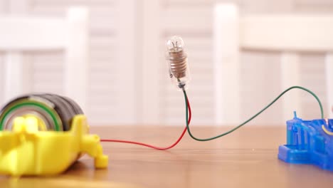 el estado en que la bombilla en miniatura está encendida