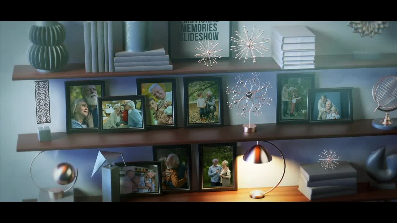 Template per slideshow di ricordi di famiglia vintage per vecchie foto e narrazione nostalgica