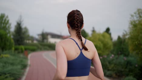 woman running in park