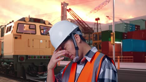 stressed engineer at port