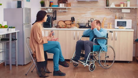 Handicapped man in wheelchair