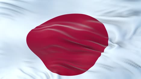 japan flag waving in the wind with highly detailed fabric texture. seamless loop