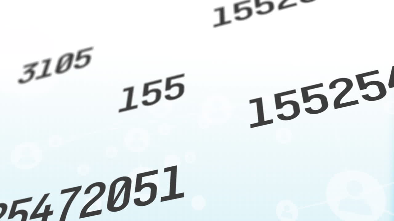 animación de múltiples números cambiantes contra un fondo blanco