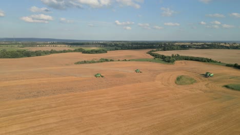 Panoramic-Landscape-Of-Crop-Fields-In-Poland---Aerial-Drone-Shot