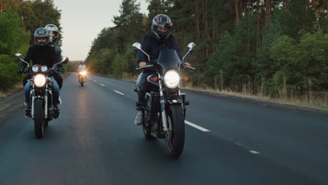 young people travel on motorcycles in a picturesque place 4