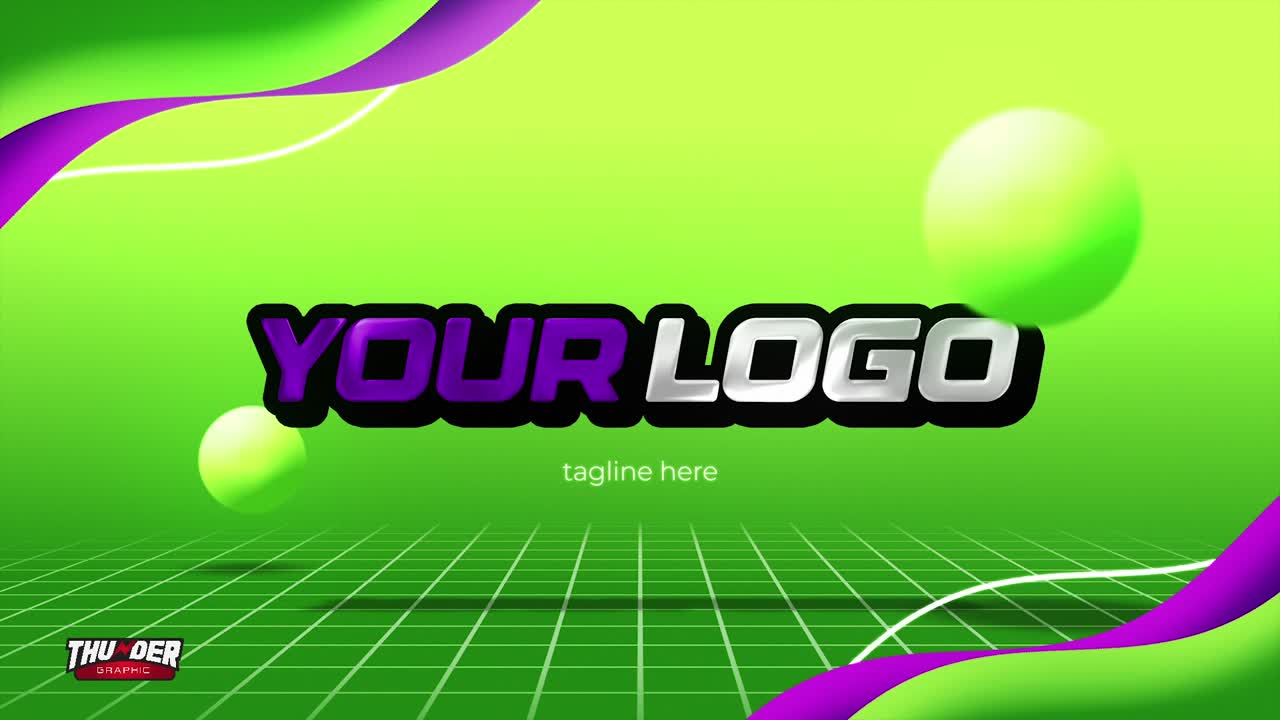 Logo astratto 3D Glitch Reveal