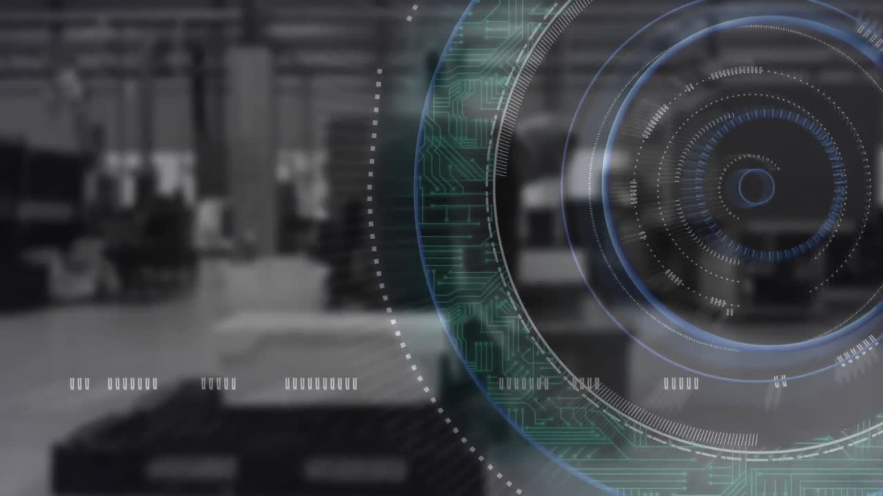Animation of data processing over warehouse