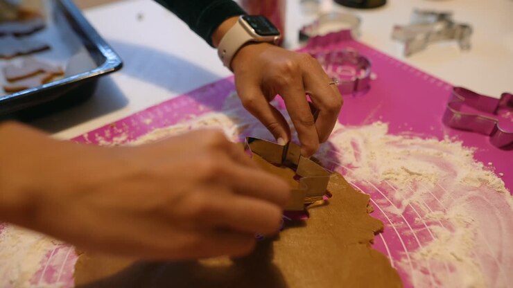 Baking Christmas Gingerbread Cookies
