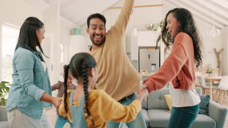 Dancing,-circle-and-kids-with-parents-for-activity