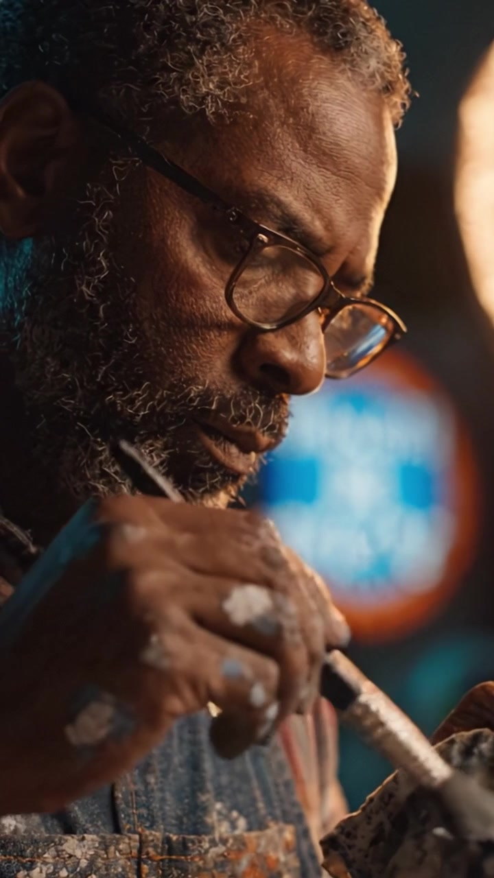 An Artisan's Dedication: Capturing the Craftsmanship and Focus of a Skilled Creator Working Meticulously on a Unique Sculpture with Passion and Precision