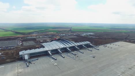 aerial view of under construction airport