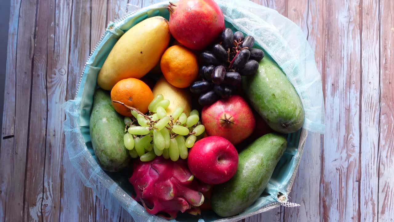 Assorted Fruits in a Basket