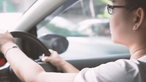 woman driving a car