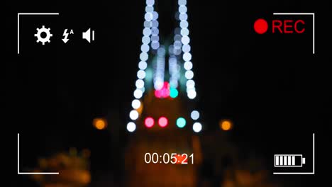 filming city lights at night on a digital camera 4k