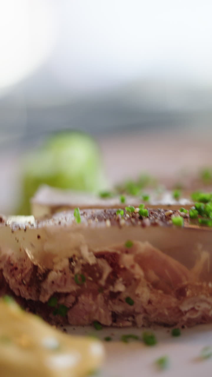 Close-up of Headcheese or Meat Jelly Dish