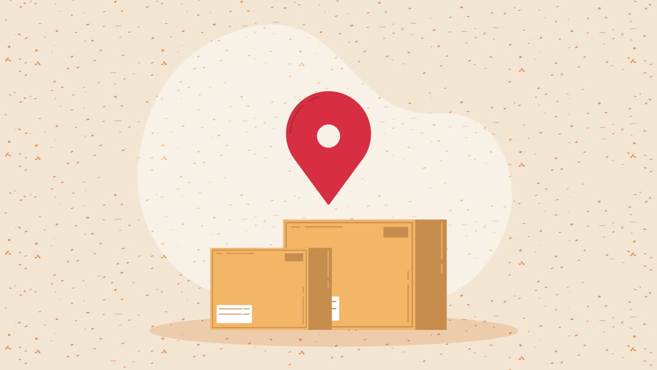 animación de las cajas de entrega de la pila de cartón