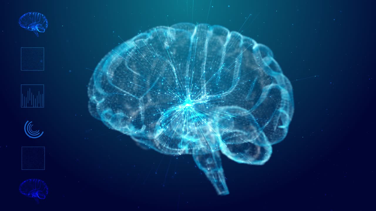 Futuristic human brain interface brain scan technology ai artificial ...