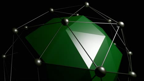 esfera geométrica 3d abstracta con marco de alambre