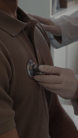 medical examination with a stethoscope