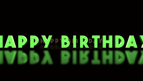 rolling happy birthday text on black gradient