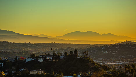 timelapse shot over the city of la paz from a height in bolivia on a foggy morning