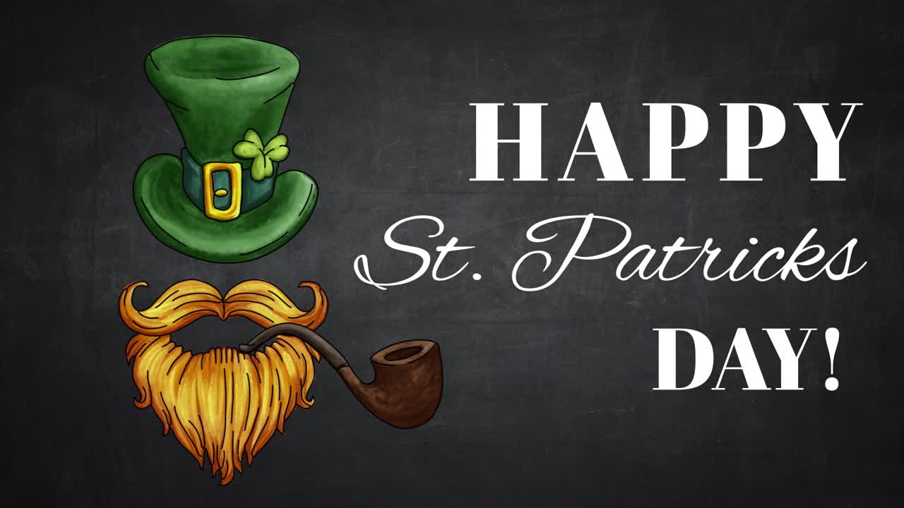 Happy St. Patrick's Day Greeting with Leprechaun Hat and Beard