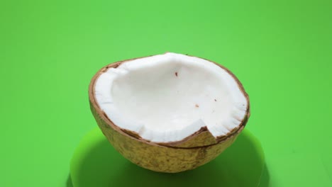coconut insulated chroma key green background shavings milk