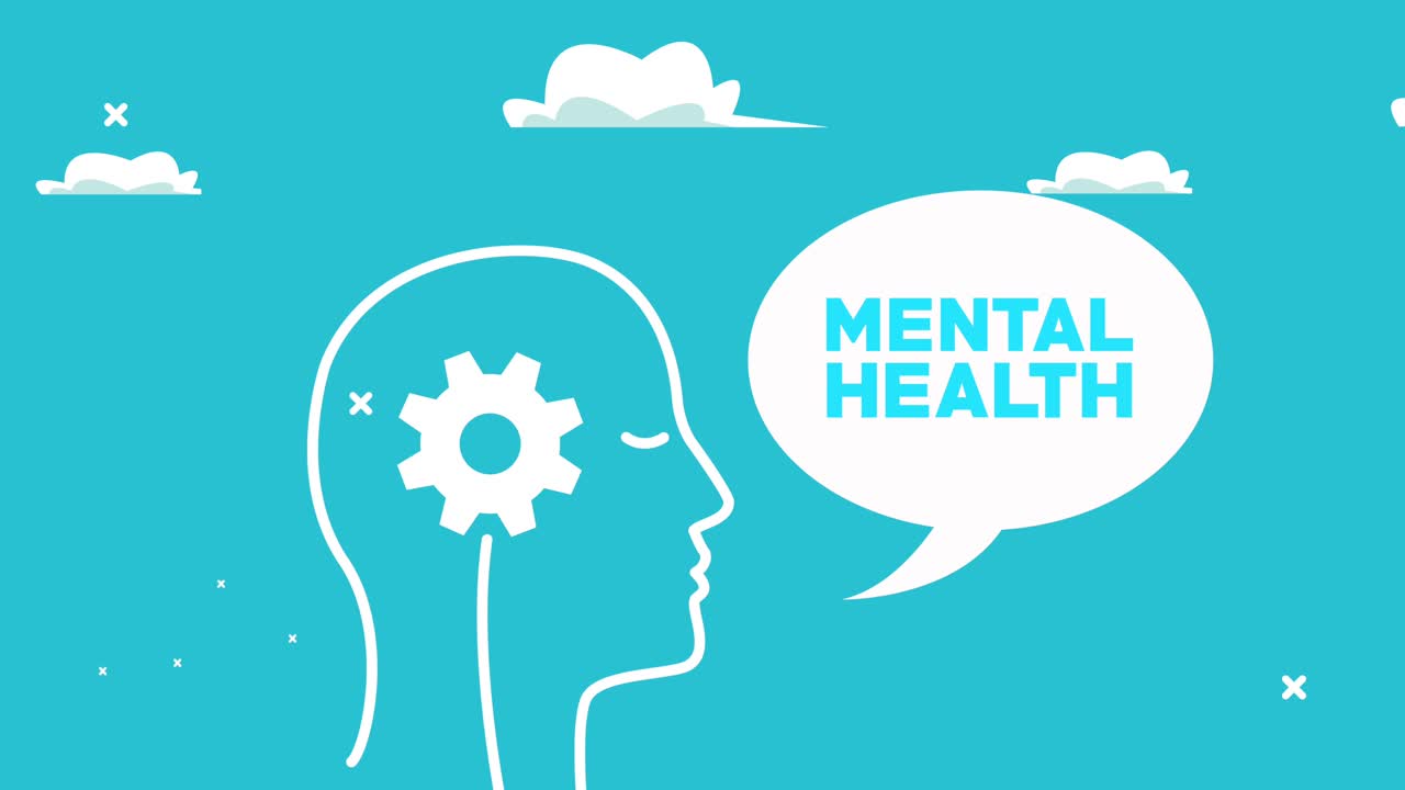 프로파일 실루, 연설 및 기어와 함께 정신 건강 애니메이션