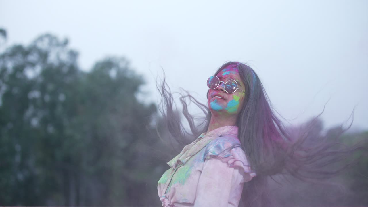 Indian Festival Holi Celebration Slowmotion