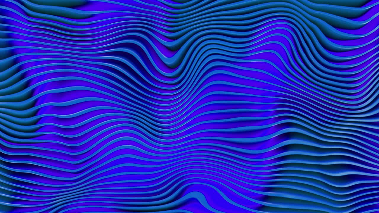 Animation of wave movements of blue geometric lines